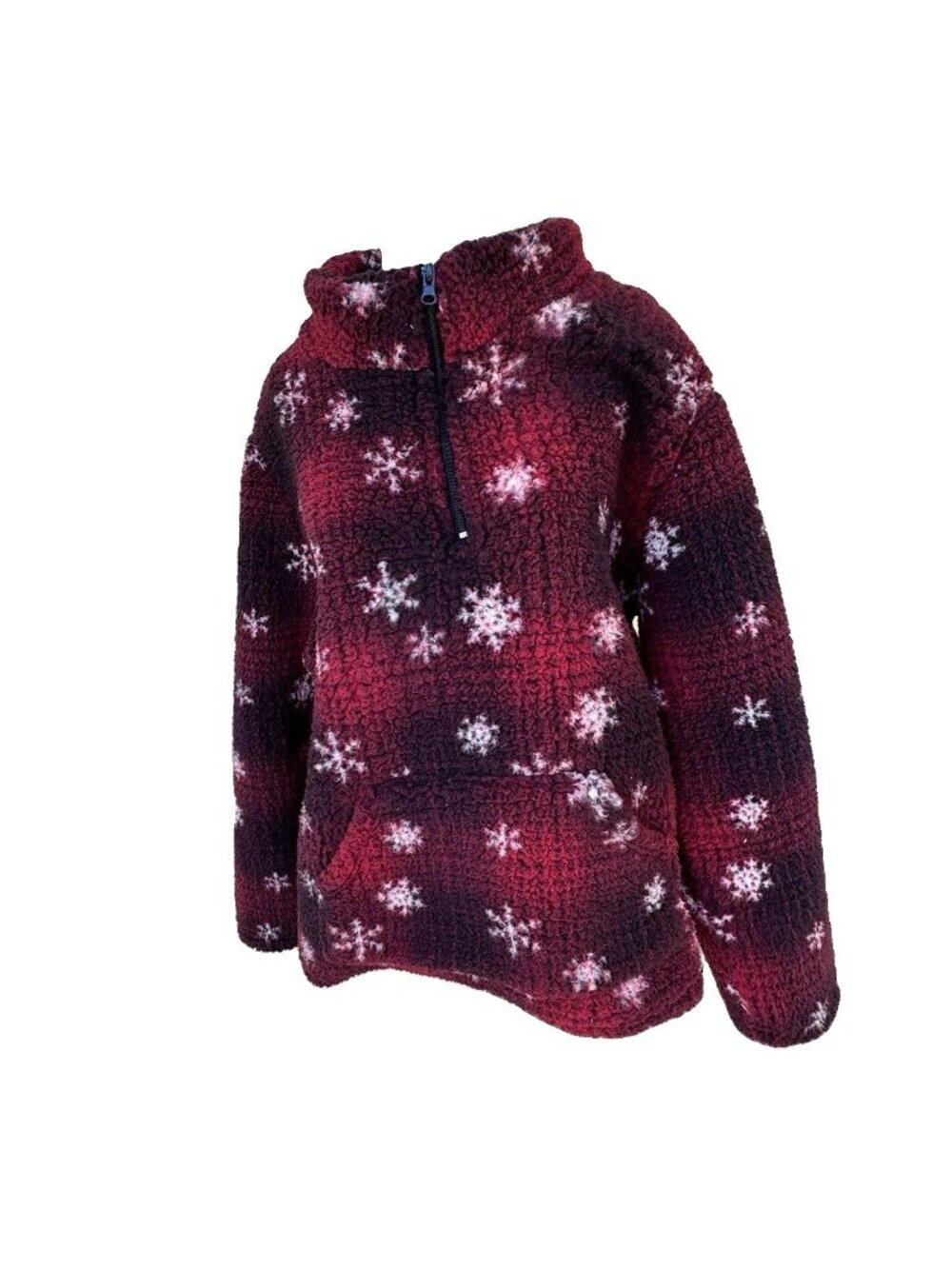 Marissa Olivia XL Red Black Buffalo plaid Checkered Sherpa 1/4 Zip pullover